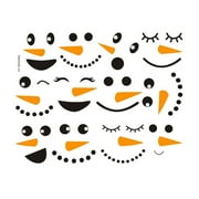 Snowman Faces Stickers Snowman Faces Decals Stickers for Crafts Christmas Glass Window Sticker Cute Snowman Wall Decor Stickers